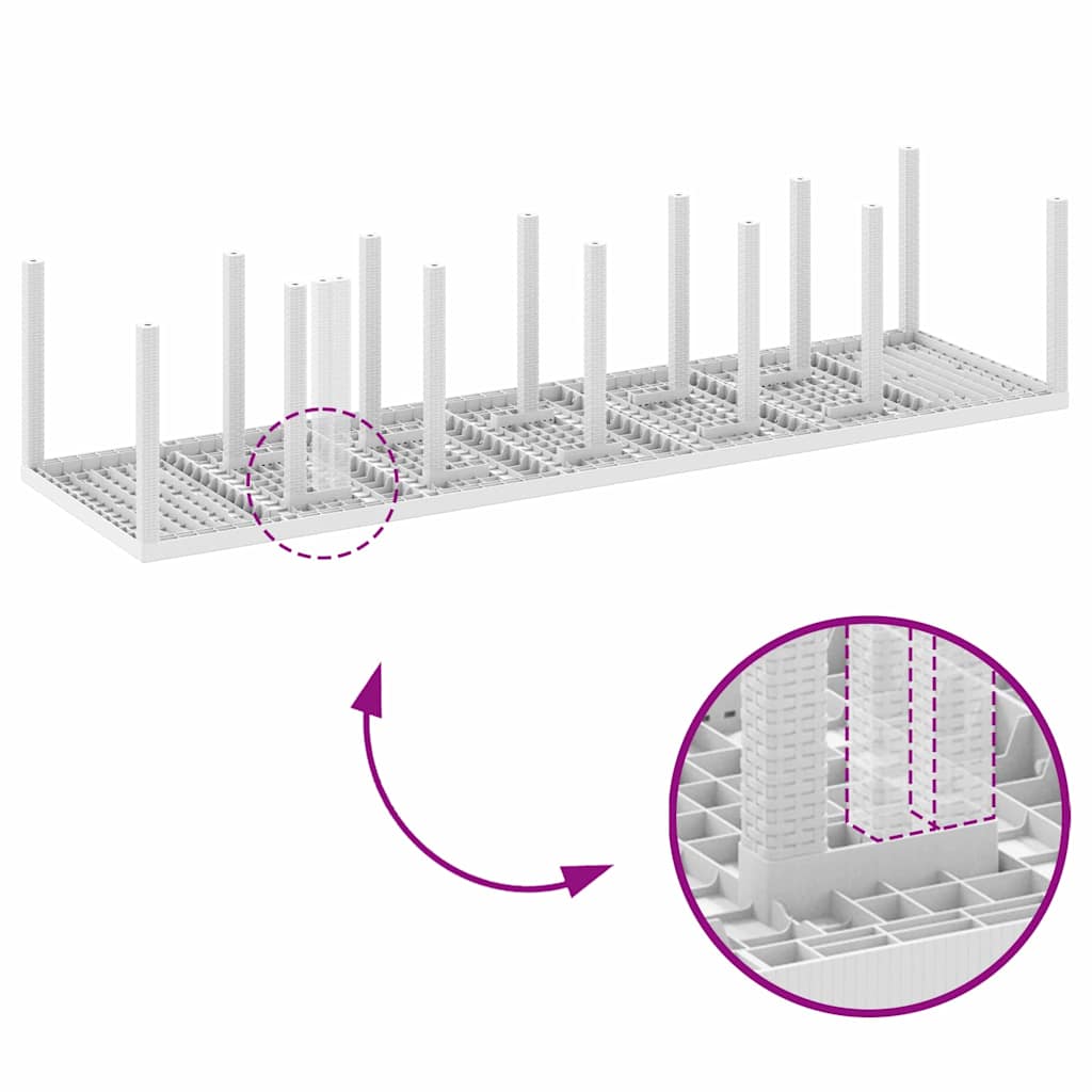 Garden Table White 350 x 100 x 73 cm Poly Rattan